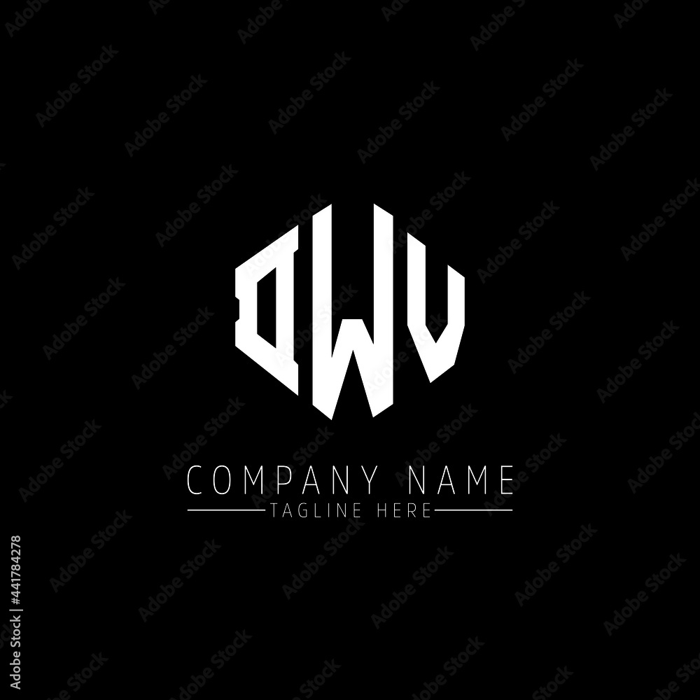 DWV letter logo design with polygon shape. DWV polygon logo monogram. DWV cube logo design. DWV hexagon vector logo template white and black colors. DWV monogram, DWV business and real estate logo. 