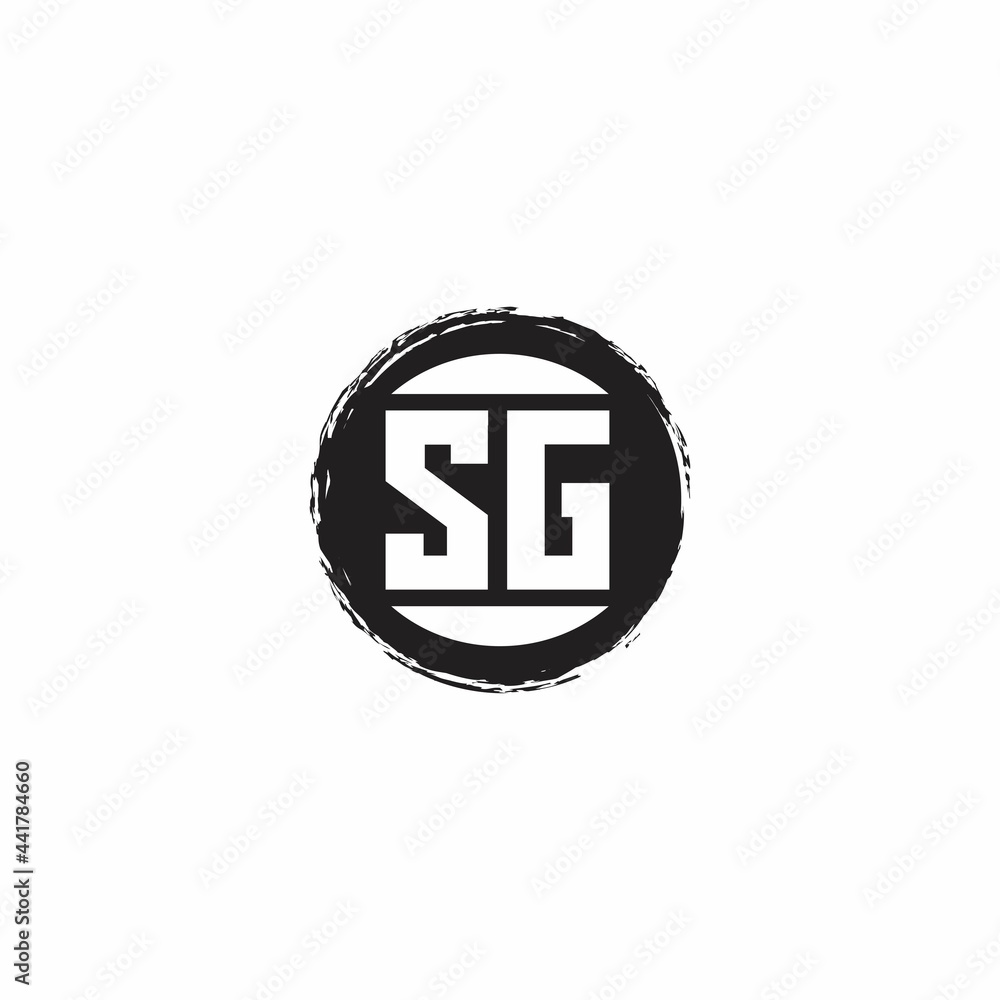 SG Logo Initial Letter Monogram with abstrac circle shape design template SG Logo Initial Letter Monogram with abstrac circle shape design template