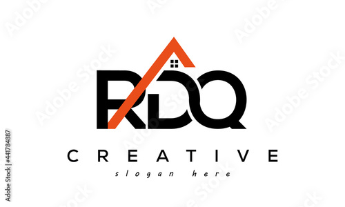 initial RDQ letters real estate construction logo vector	 photo