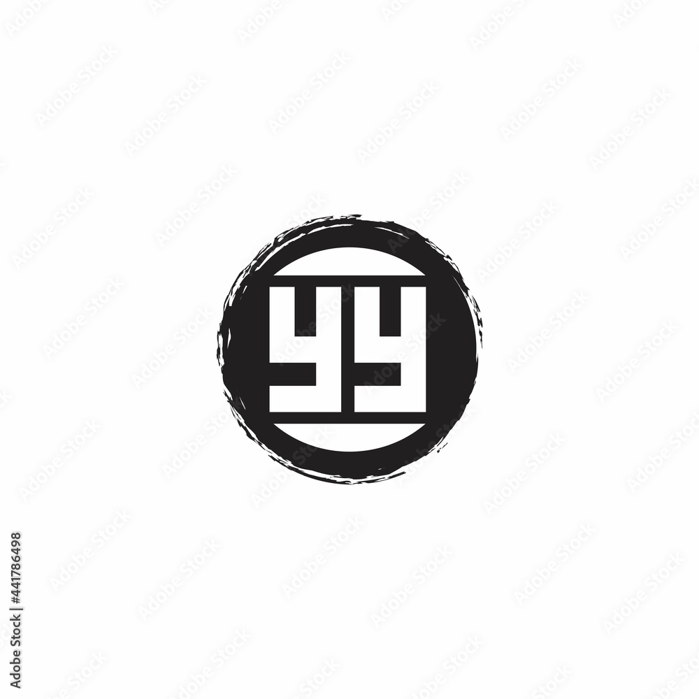 YY Logo Initial Letter Monogram with abstrac circle shape design template YY Logo Initial Letter Monogram with abstrac circle shape design template