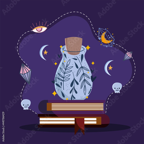magical books bottle elixir