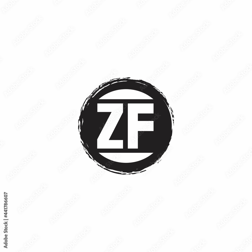 ZF Logo Initial Letter Monogram with abstrac circle shape design template ZF Logo Initial Letter Monogram with abstrac circle shape design template