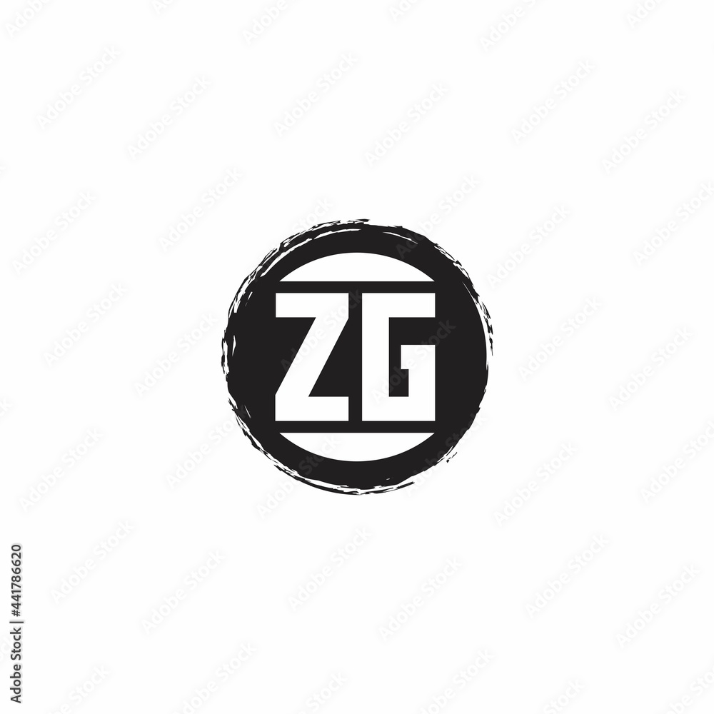 ZG Logo Initial Letter Monogram with abstrac circle shape design template ZG Logo Initial Letter Monogram with abstrac circle shape design template
