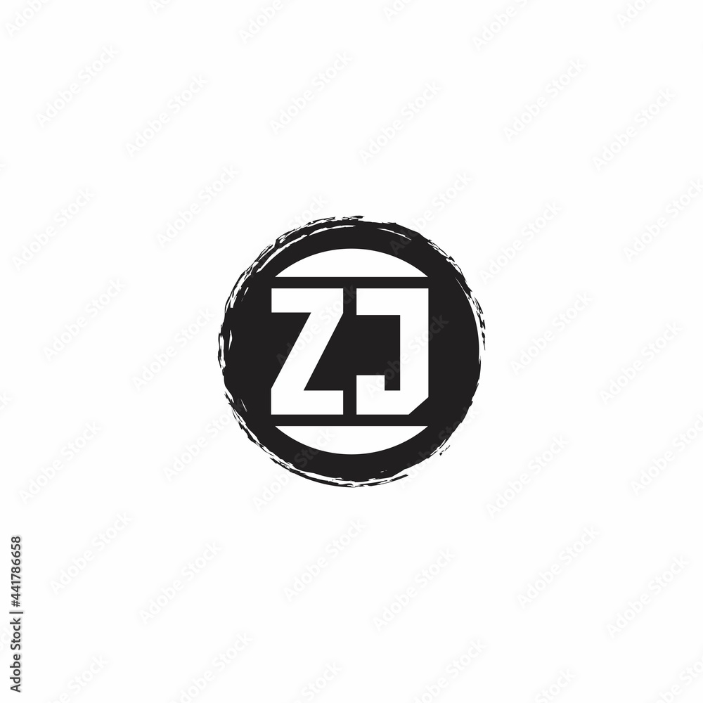 ZJ Logo Initial Letter Monogram with abstrac circle shape design template ZJ Logo Initial Letter Monogram with abstrac circle shape design template