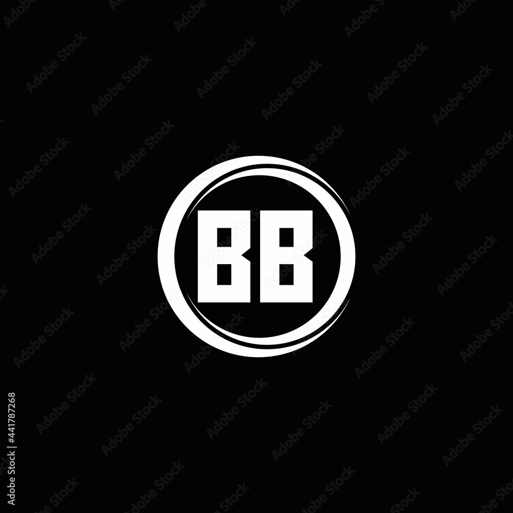 BB logo initial letter monogram with circle slice rounded design template BB logo initial letter monogram with circle slice rounded design template