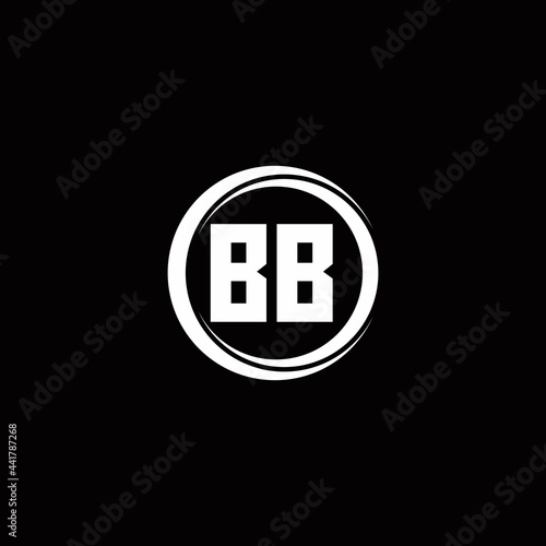 BB logo initial letter monogram with circle slice rounded design template
