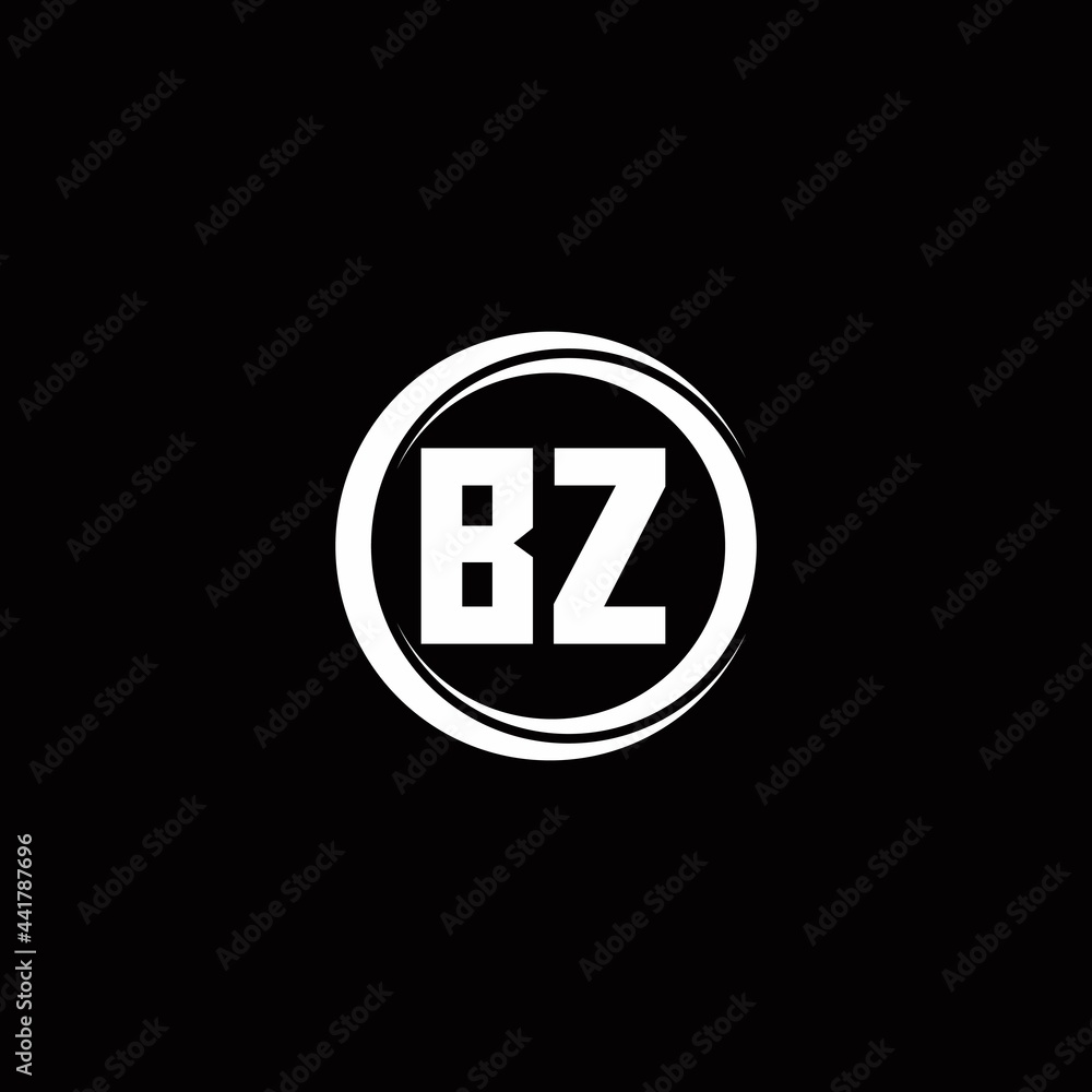 BZ logo initial letter monogram with circle slice rounded design template BZ logo initial letter monogram with circle slice rounded design template