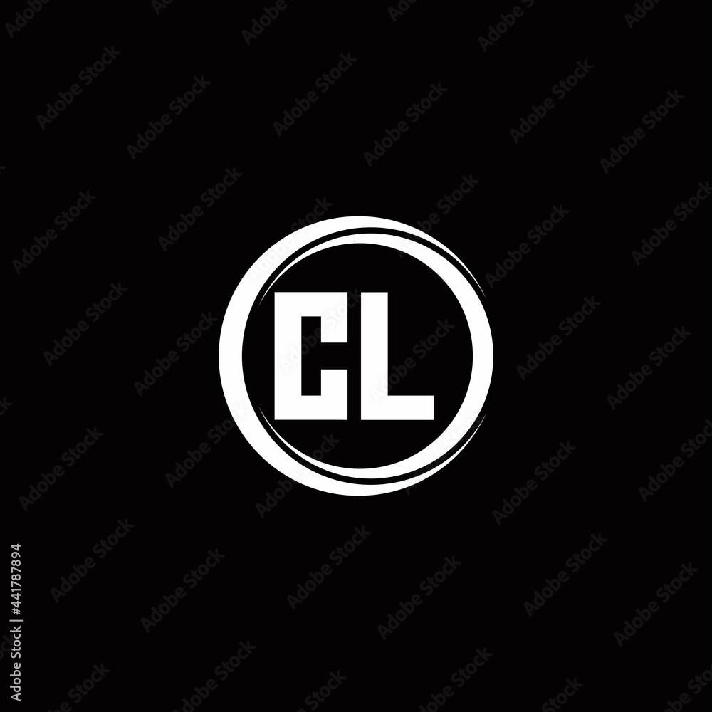 CL logo initial letter monogram with circle slice rounded design template CL logo initial letter monogram with circle slice rounded design template