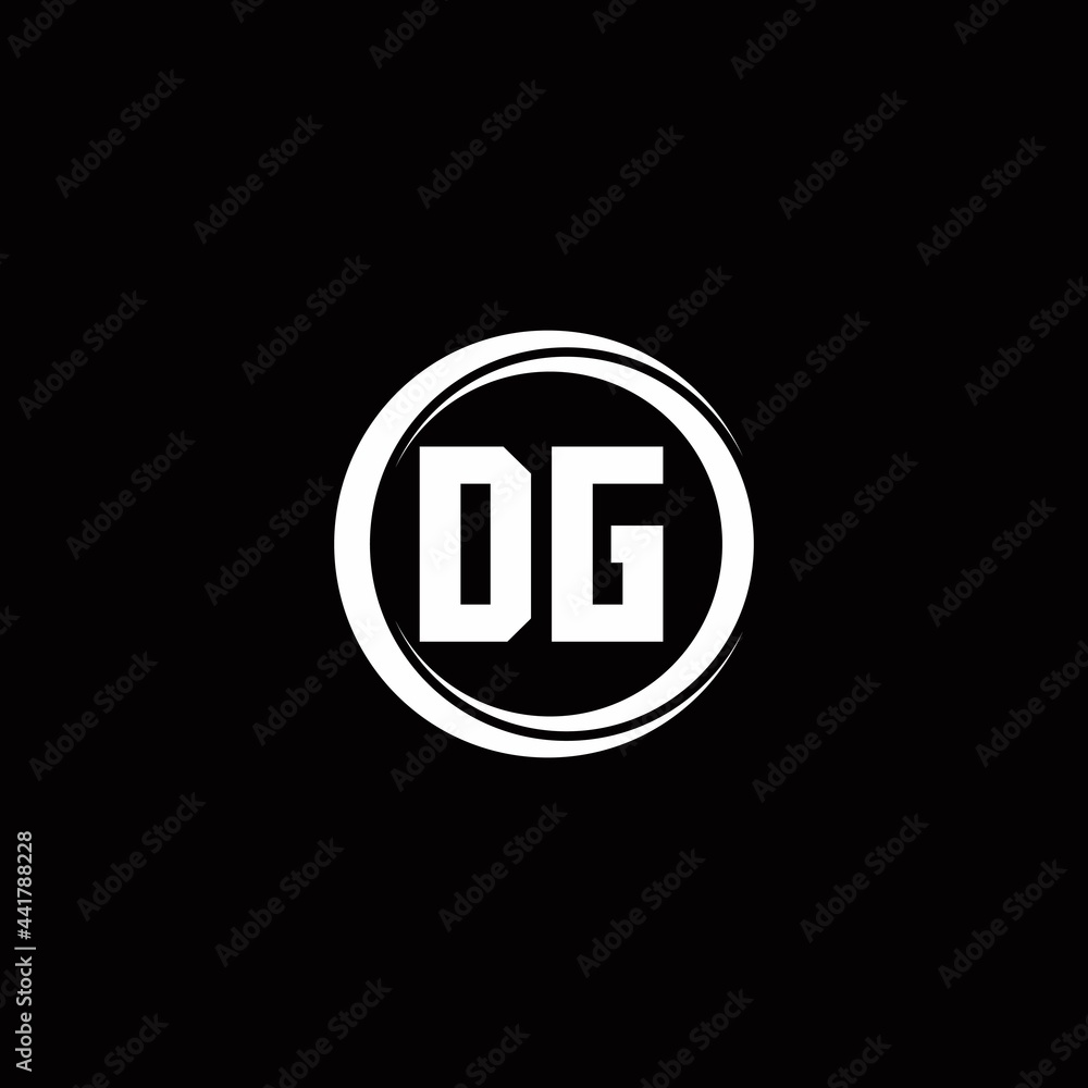 DG logo initial letter monogram with circle slice rounded design template