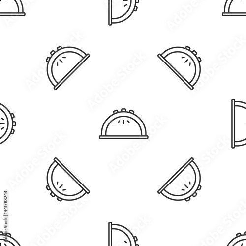 Grey line Manicure lamp icon isolated seamless pattern on white background. UV lamp for nail polish drying. Vector