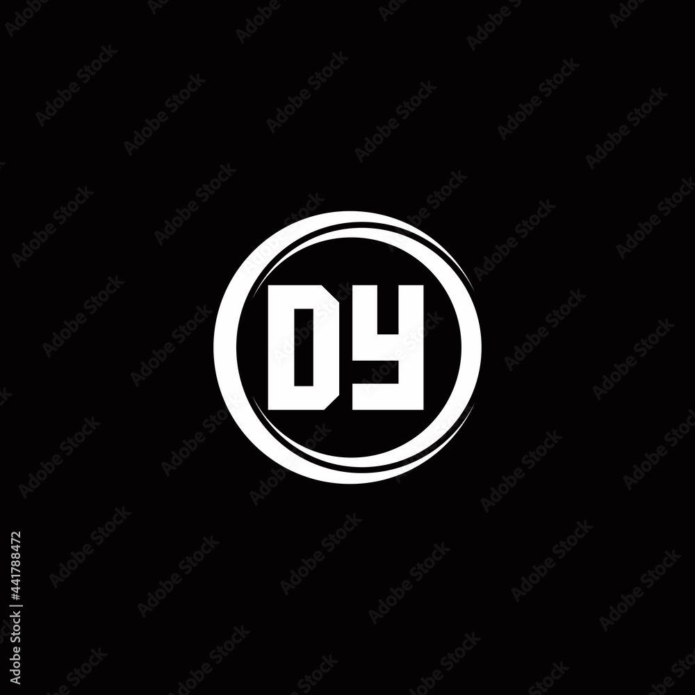 DY logo initial letter monogram with circle slice rounded design template DY logo initial letter monogram with circle slice rounded design template