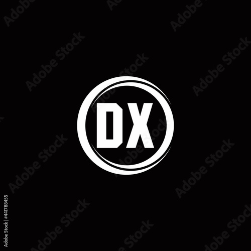 DX logo initial letter monogram with circle slice rounded design template © Gariss