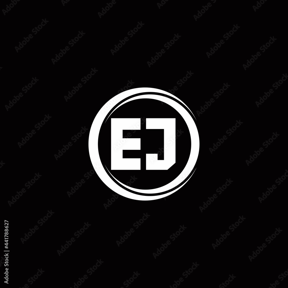 EJ logo initial letter monogram with circle slice rounded design template EJ logo initial letter monogram with circle slice rounded design template