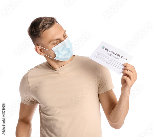 Young man with negative cov...