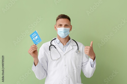 Male doctor with immune pas...