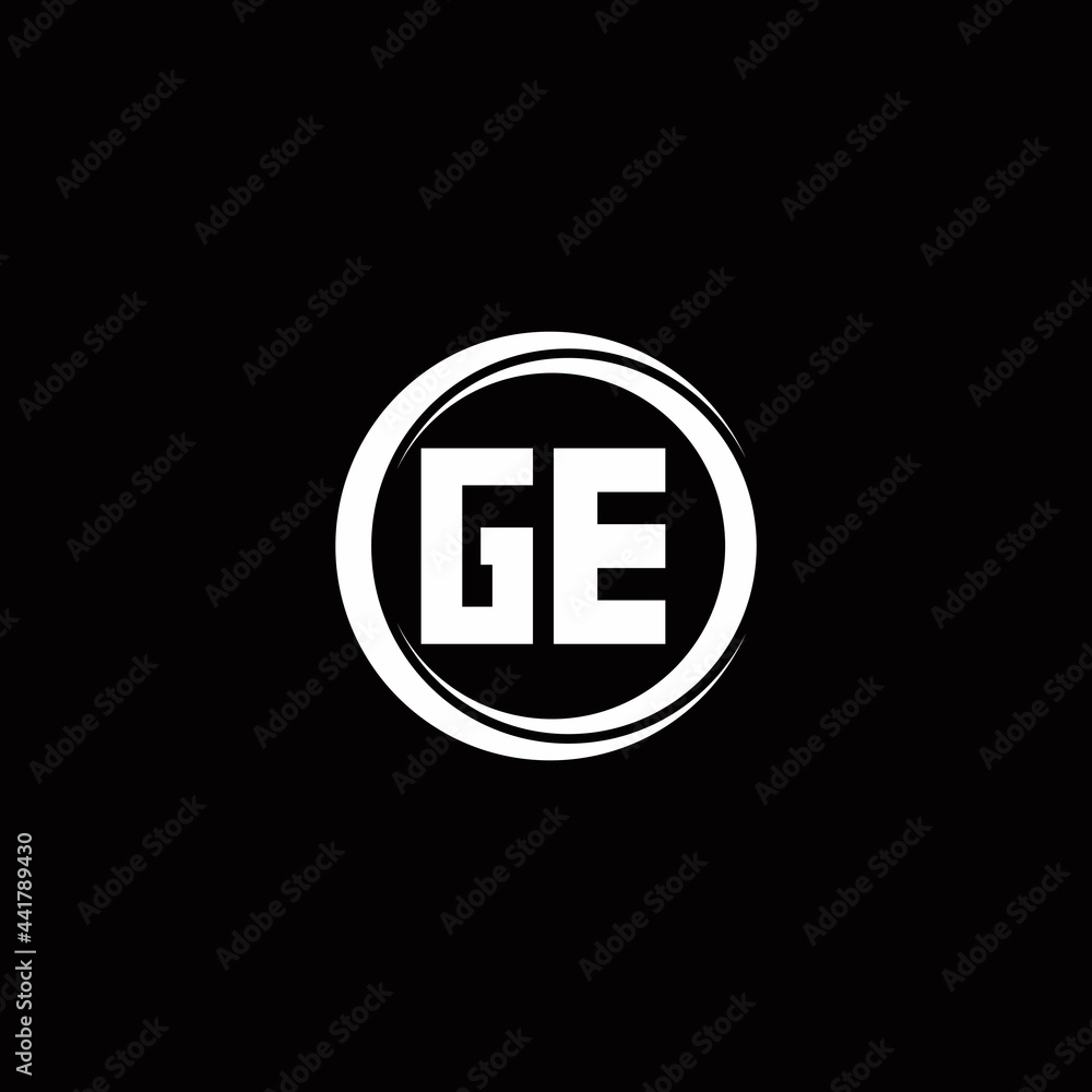 GE logo initial letter monogram with circle slice rounded design template GE logo initial letter monogram with circle slice rounded design template