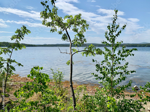 Russia, Chelyabinsk region.Beautiful Lake Uvildy in sunny spring weather photo