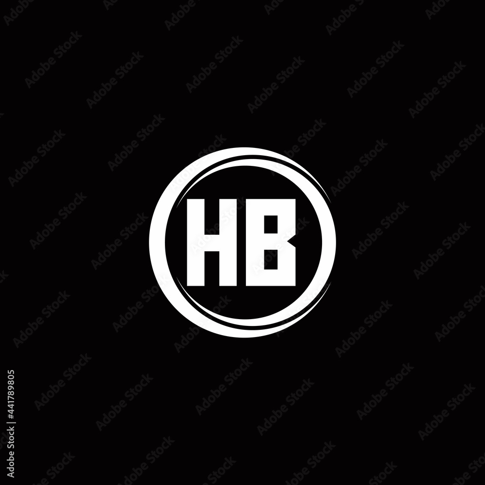 HB logo initial letter monogram with circle slice rounded design template HB logo initial letter monogram with circle slice rounded design template