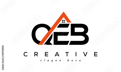 initial QEB letters real estate construction logo vector	