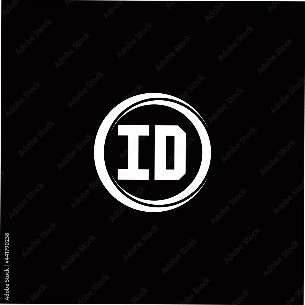 ID logo initial letter monogram with circle slice rounded design template ID logo initial letter monogram with circle slice rounded design template