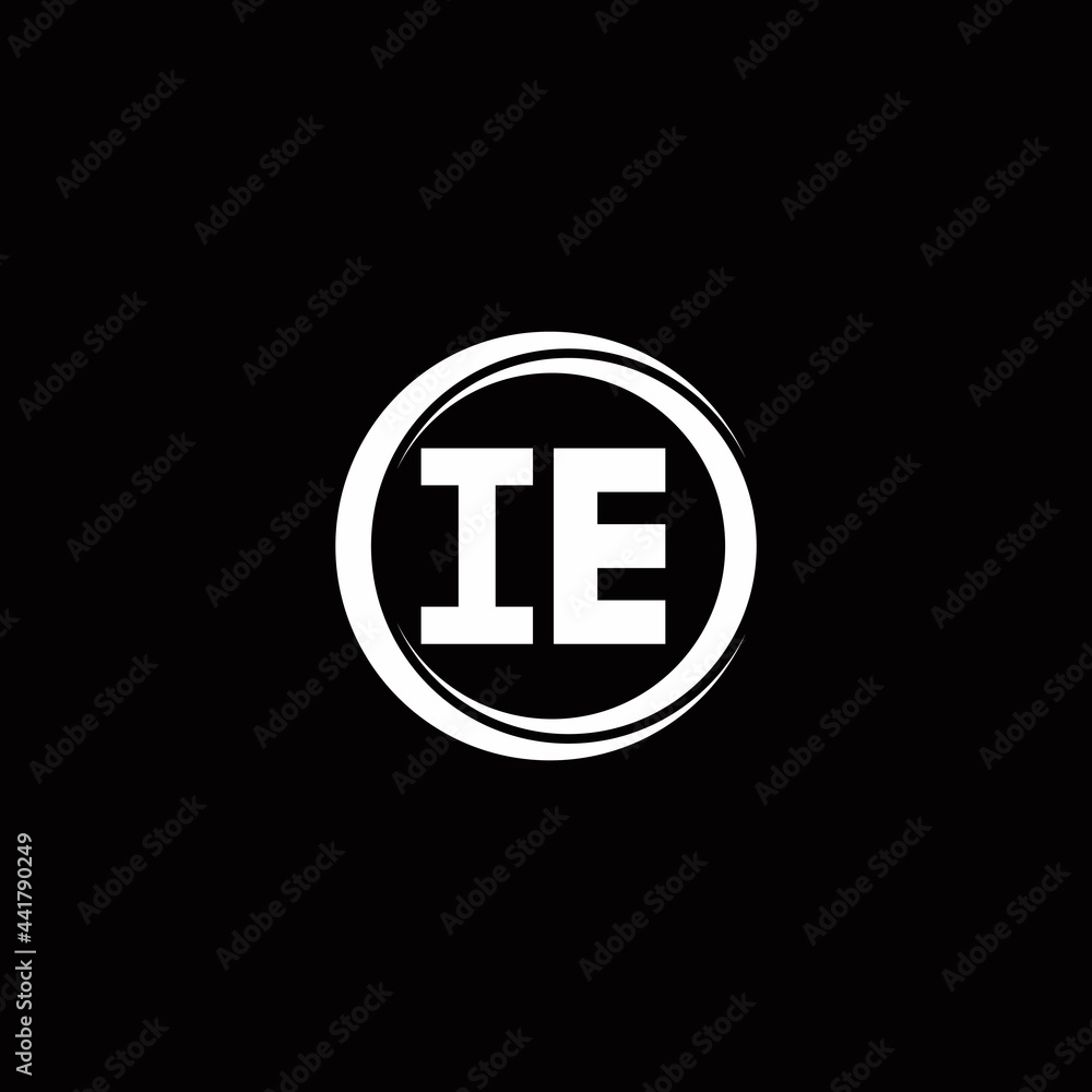 IE logo initial letter monogram with circle slice rounded design template IE logo initial letter monogram with circle slice rounded design template