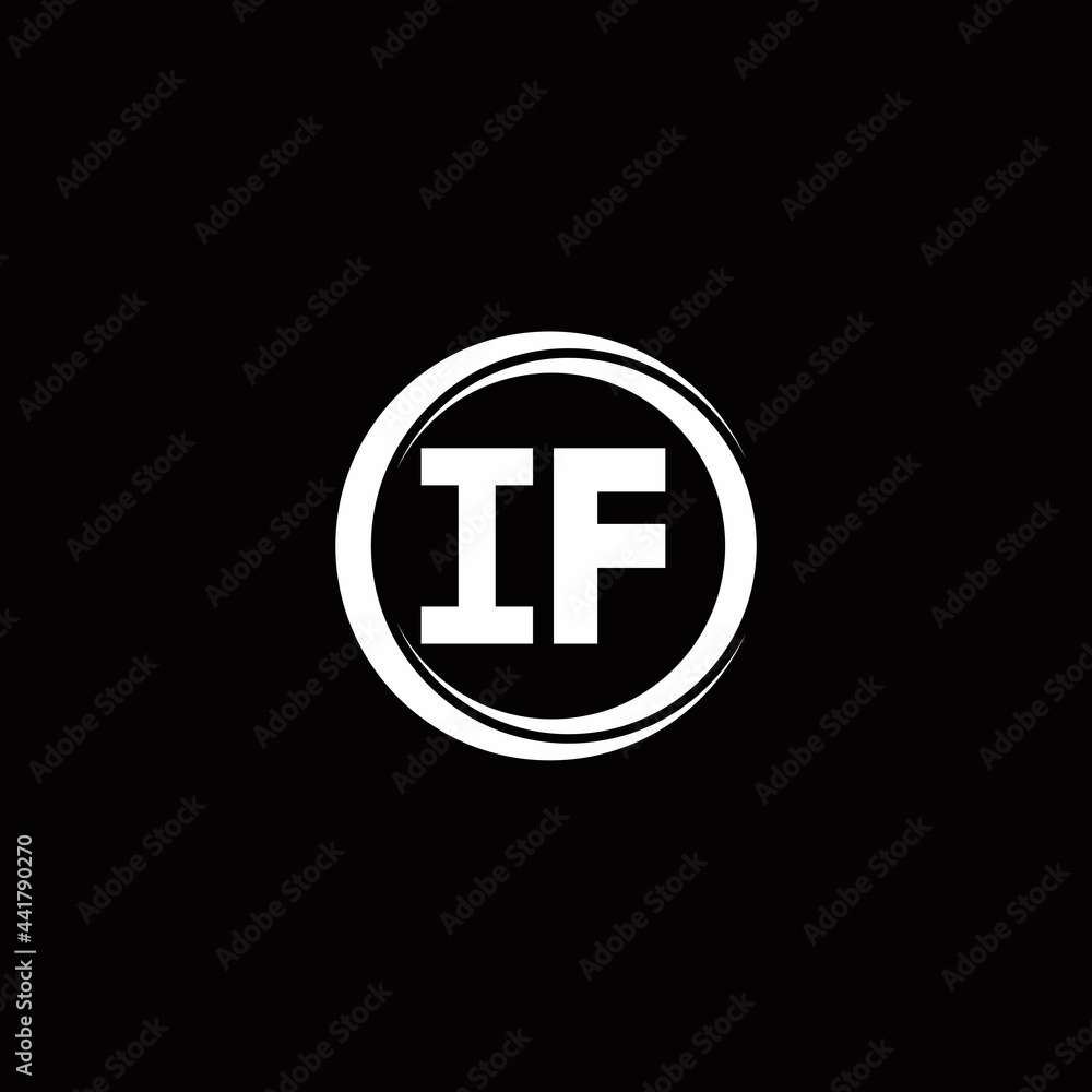 IF logo initial letter monogram with circle slice rounded design template isolated in black backgroundIF logo initial letter monogram with circle slice rounded design template IF logo initial letter monogram with circle slice rounded design template isolated in black backgroundIF logo initial letter monogram with circle slice rounded design template