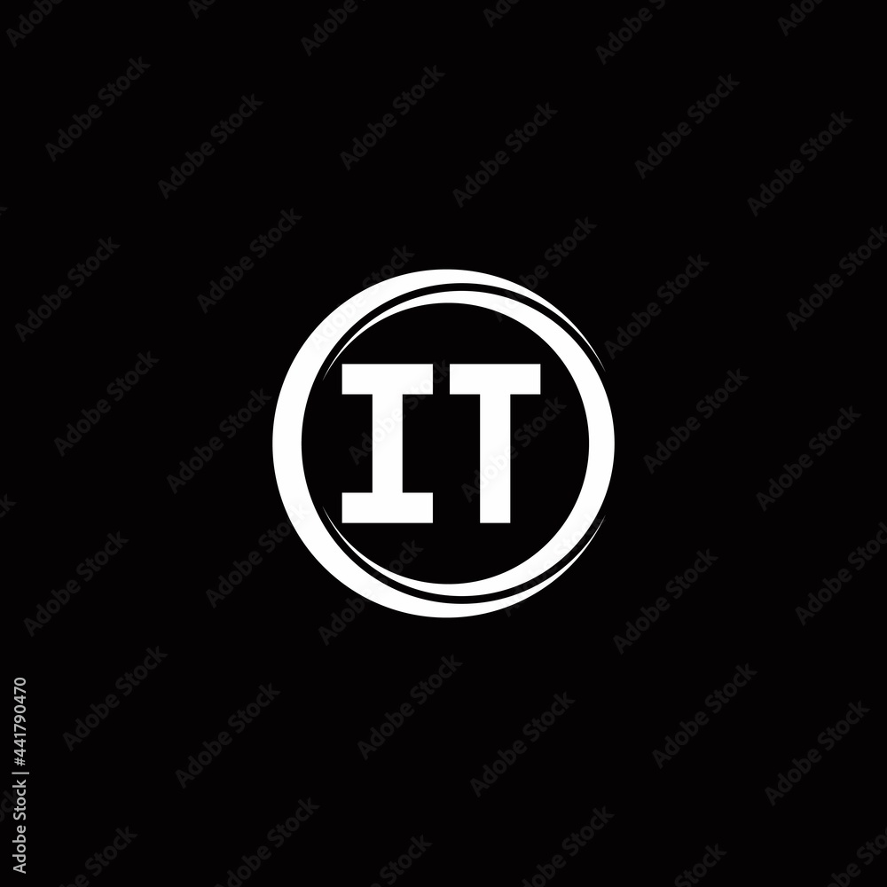 IT logo initial letter monogram with circle slice rounded design template IT logo initial letter monogram with circle slice rounded design template