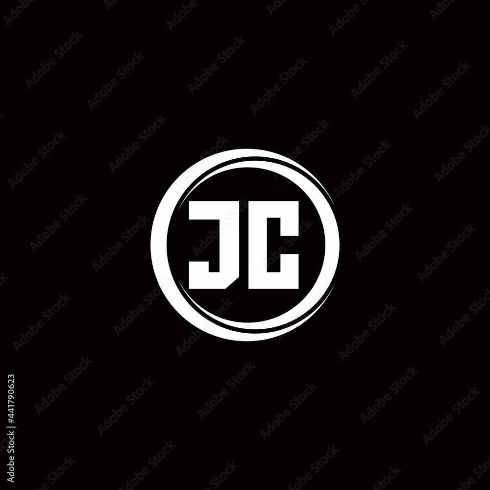JC logo initial letter monogram with circle slice rounded design template JC logo initial letter monogram with circle slice rounded design template