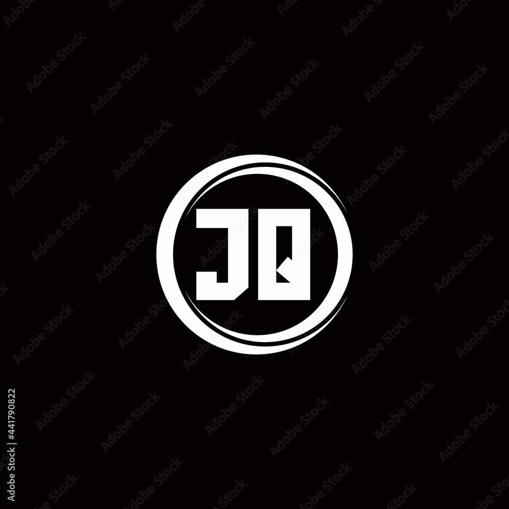 JQ logo initial letter monogram with circle slice rounded design template JQ logo initial letter monogram with circle slice rounded design template