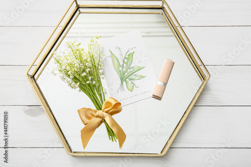 Tray with beautiful lily-of...