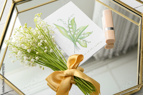 Tray with beautiful lily-of...
