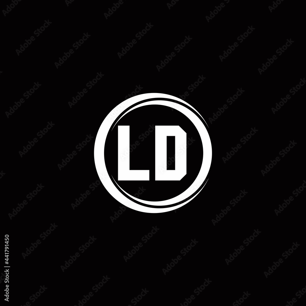 LD logo initial letter monogram with circle slice rounded design template LD logo initial letter monogram with circle slice rounded design template