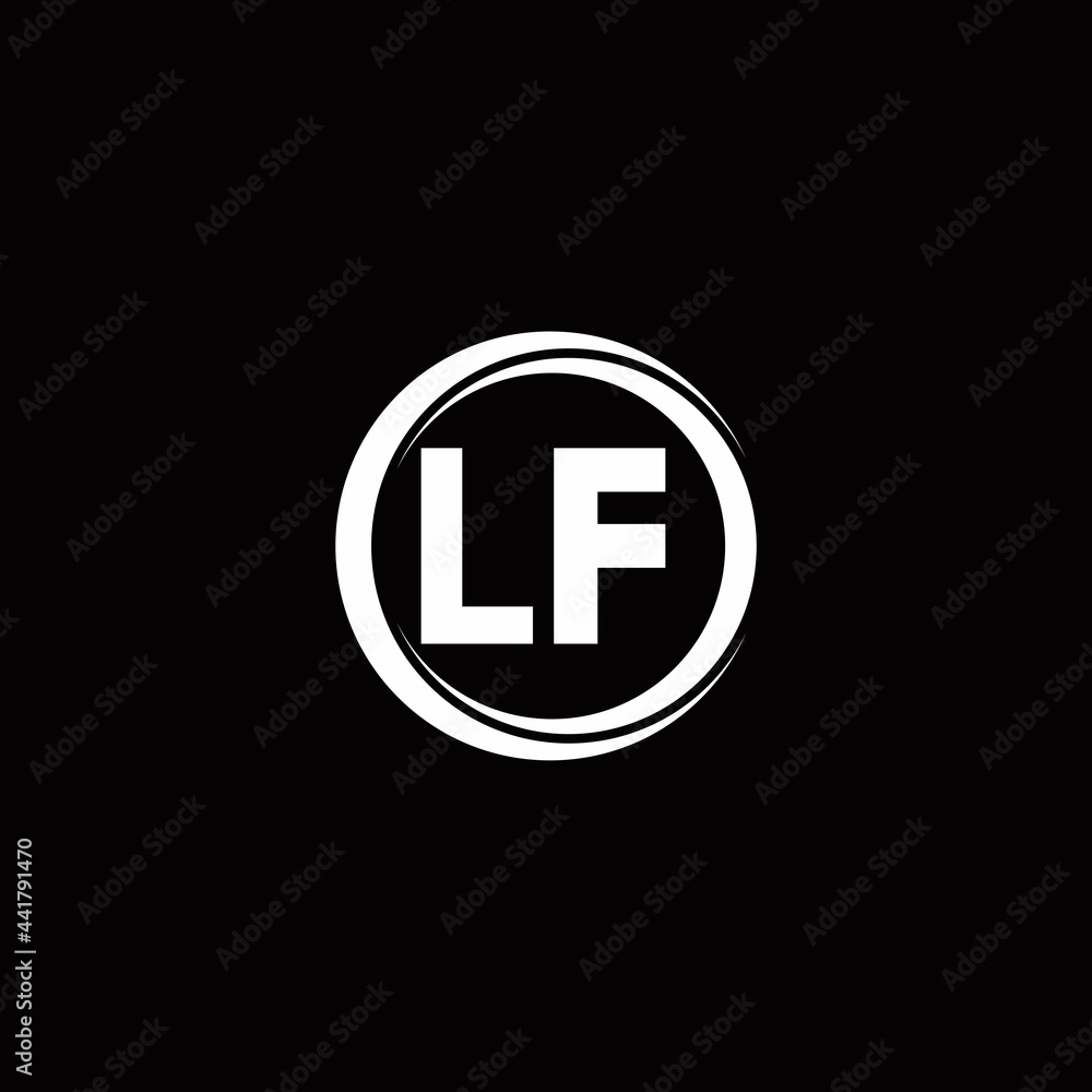 LF logo initial letter monogram with circle slice rounded design template LF logo initial letter monogram with circle slice rounded design template