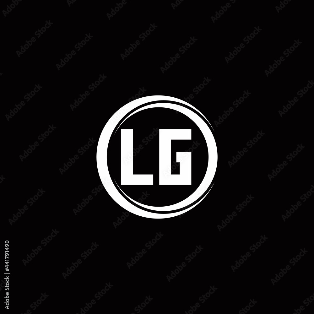 LG logo initial letter monogram with circle slice rounded design template LG logo initial letter monogram with circle slice rounded design template