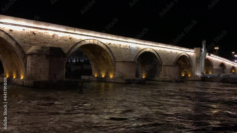 Stone Bridge at night in Skopje, Macedonia. Stone bridge is considered a symbol of Skopje.
Stone Bridge at night in Skopje, Macedonia. Stone bridge is considered a symbol of Skopje.