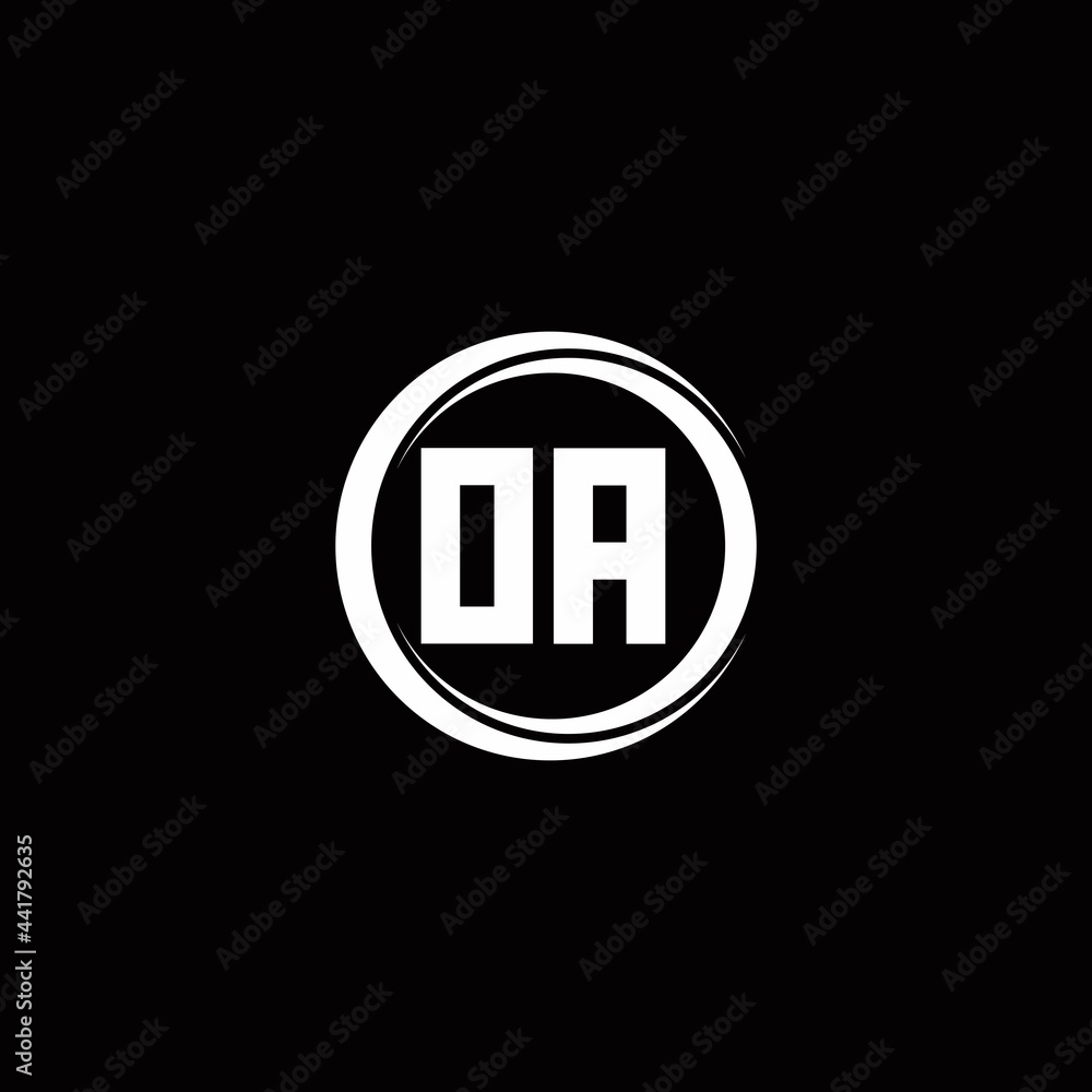 OA logo initial letter monogram with circle slice rounded design template OA logo initial letter monogram with circle slice rounded design template