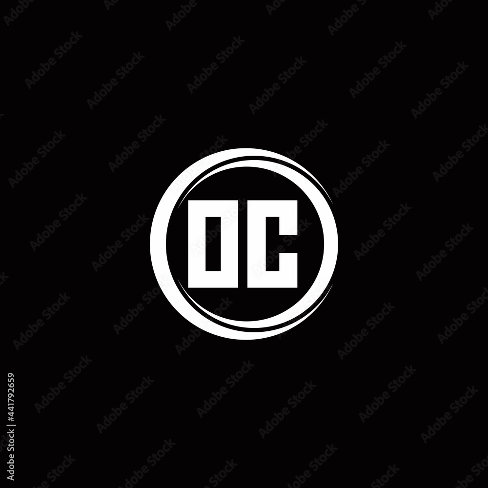 OC logo initial letter monogram with circle slice rounded design template OC logo initial letter monogram with circle slice rounded design template
