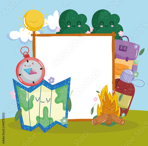 cute camping cartoon