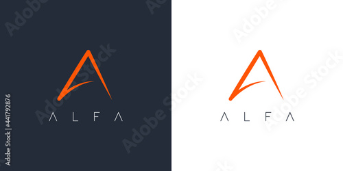 abstract triangle linear logo, design template, vector logo template, letter A Logotype concept, logo.- illustration