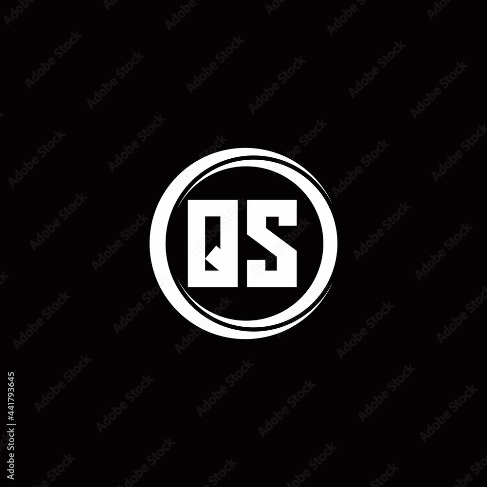 QS logo initial letter monogram with circle slice rounded design template QS logo initial letter monogram with circle slice rounded design template