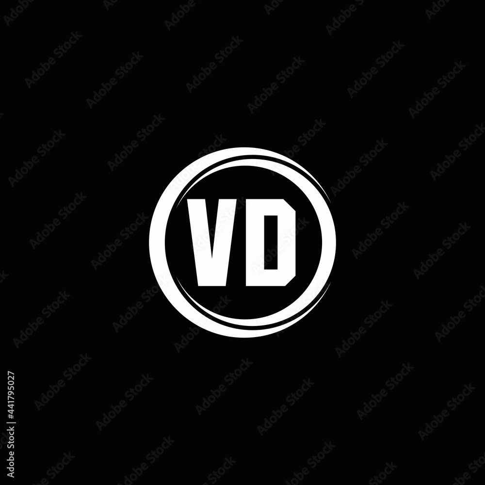 VD logo initial letter monogram with circle slice rounded design template VD logo initial letter monogram with circle slice rounded design template