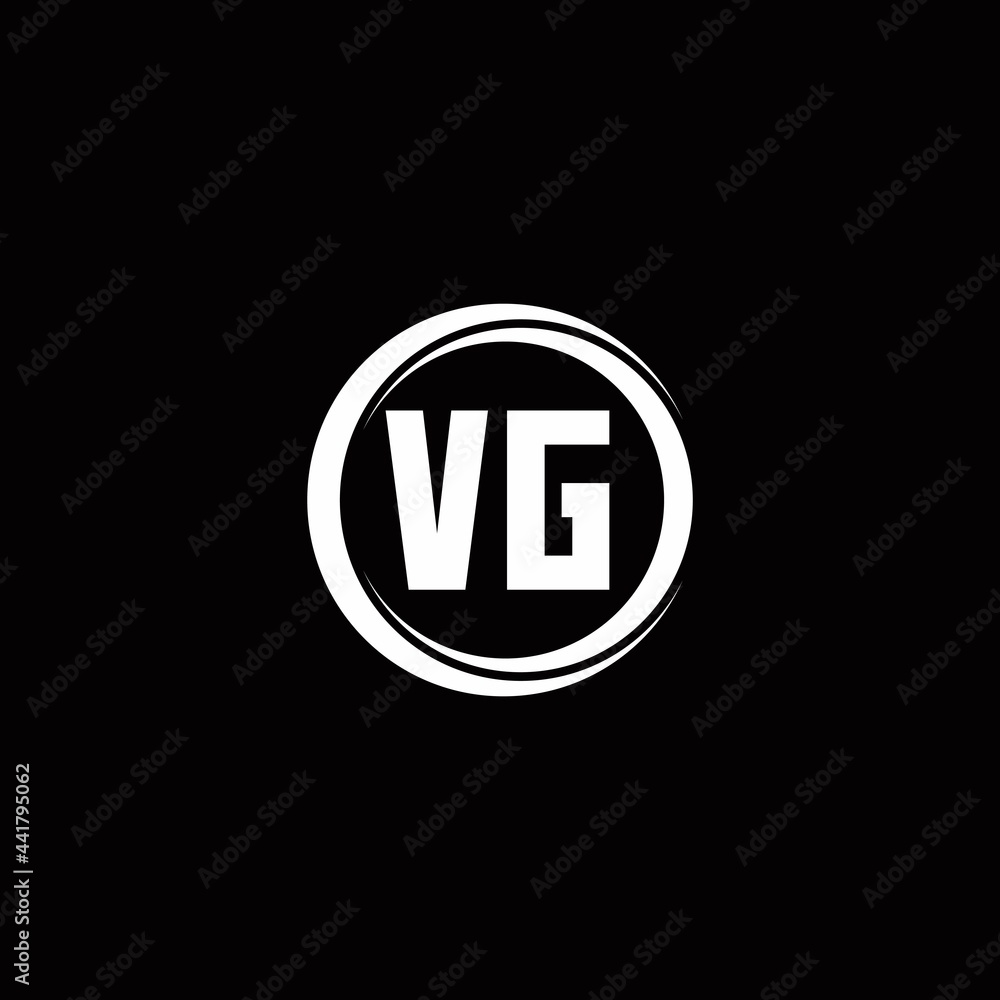 VG logo initial letter monogram with circle slice rounded design template