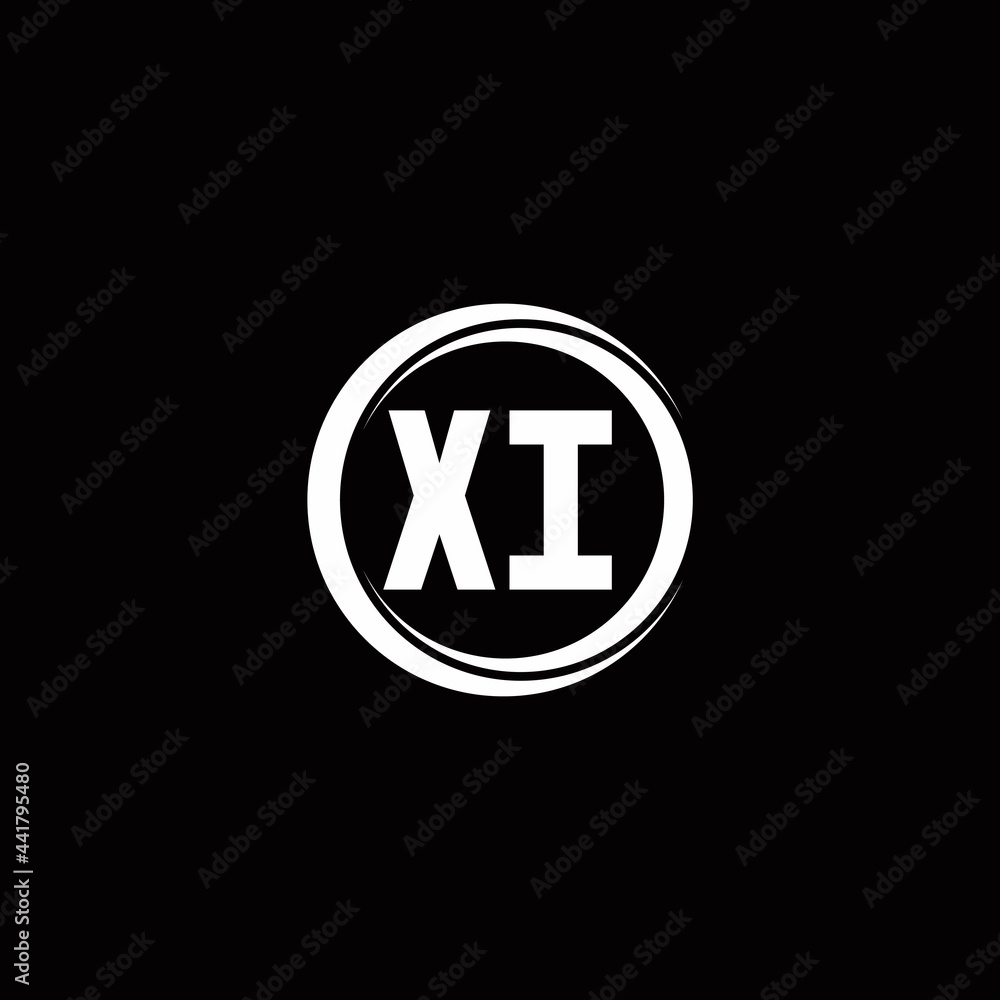 XI logo initial letter monogram with circle slice rounded design template XI logo initial letter monogram with circle slice rounded design template