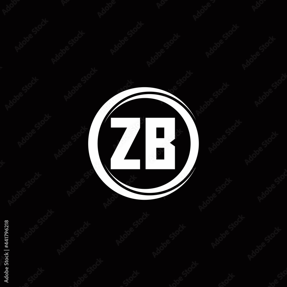 ZB logo initial letter monogram with circle slice rounded design template ZB logo initial letter monogram with circle slice rounded design template