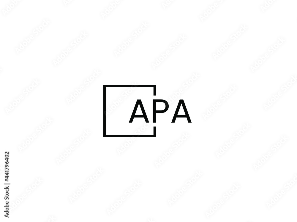 APA Letter Initial Logo Design Vector Illustration - obrazy, fototapety, plakaty 