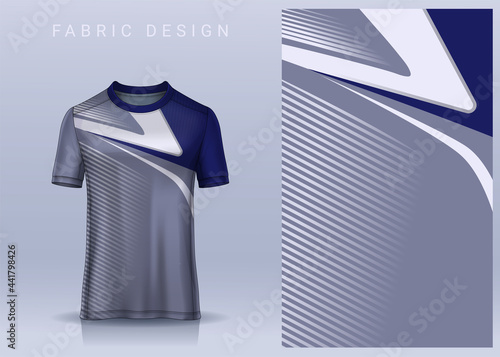 Fabric textile design for Sport t-shirt, Soccer jersey mockup for football club. uniform front view.