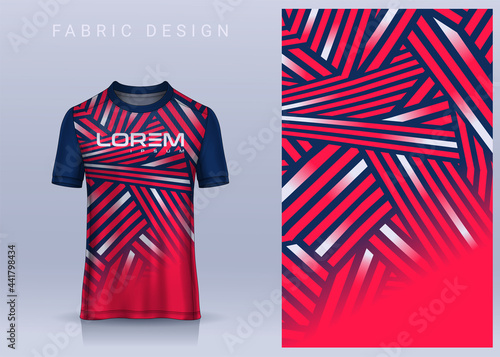 Fabric textile design for Sport t-shirt, Soccer jersey mockup for football club. uniform front view.