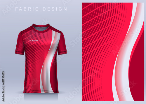 Fabric textile design for Sport t-shirt, Soccer jersey mockup for football club. uniform front view.
