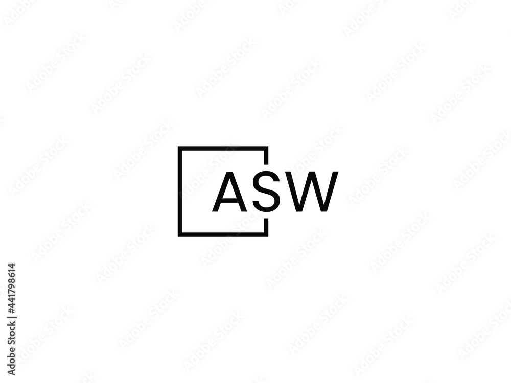 ASW Letter Initial Logo Design Vector Illustration ASW Letter Initial Logo Design Vector Illustration