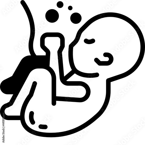 baby solid line icon